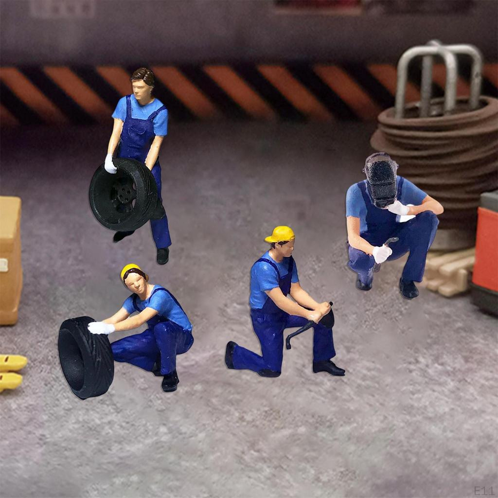 1/64 Miniature People Figurines Diorama Scene Layout Micro Landscape Decoration