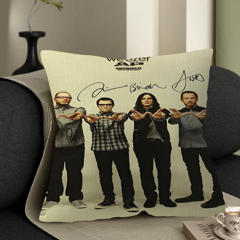 Weezer Music Band Pillow Cushion Cover Pillowcase Living Room Sofa Home Decor Customized
