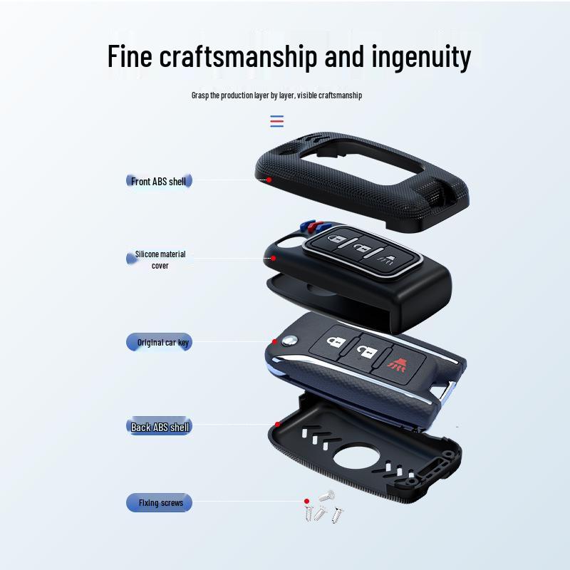 Luminous Key Cover for Dongfeng Venucia D60, T70X/M50V Models (2015-2019) - Metal Shell with Buckle