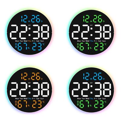 Large LED Screen Digital Wall Clock With Remote Control 2 Alarms 10Inch 10 Brightness For Home Office Decoration