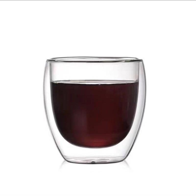 Heat-Resistant Double-Layer Glass Egg-Shaped Cup for Coffee or Milk