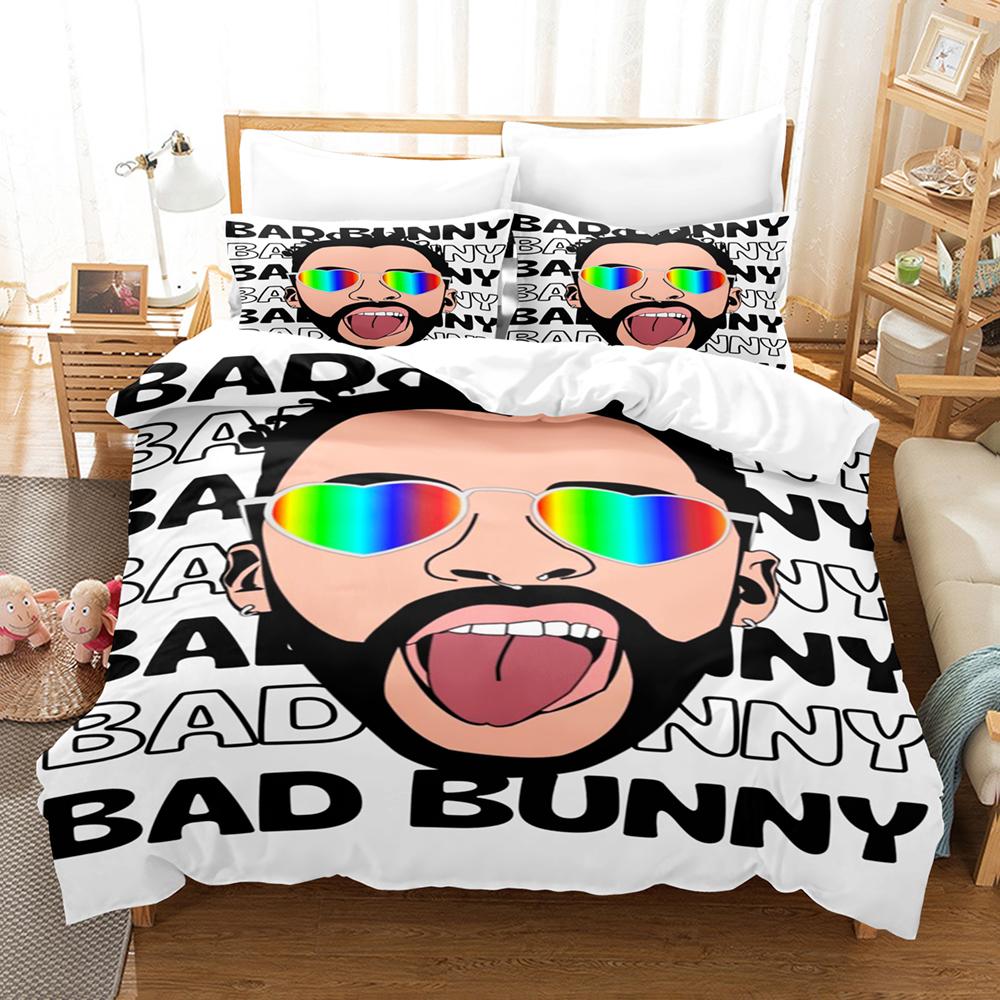 Comforter Popular Bad Bunny Bedding Set Un Verano Sin Ti Comforter Bed Sets Gifts Usa Size Twin Full Queen King Dropshipp