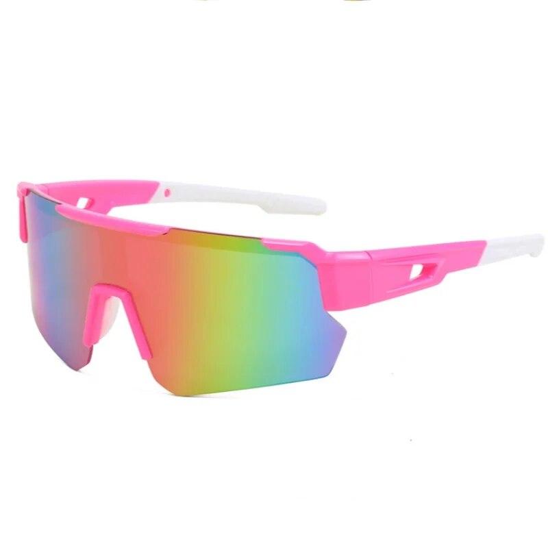Pink Men'S And Women'S Outdoor Cycling Sunglasses Uv Windproof Dustproof Colorful Sunglasses Mountaineering Goggles