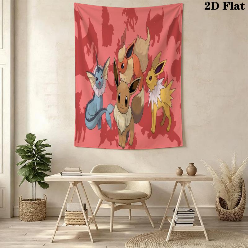 Eevee Evolution Tapestry Wall Tapestry Background Cloth Wallmounted Background Cloth Soft Atmospheric Background Cloth