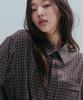 ANNEHEARTS Drape Square Check Shirt_Brown