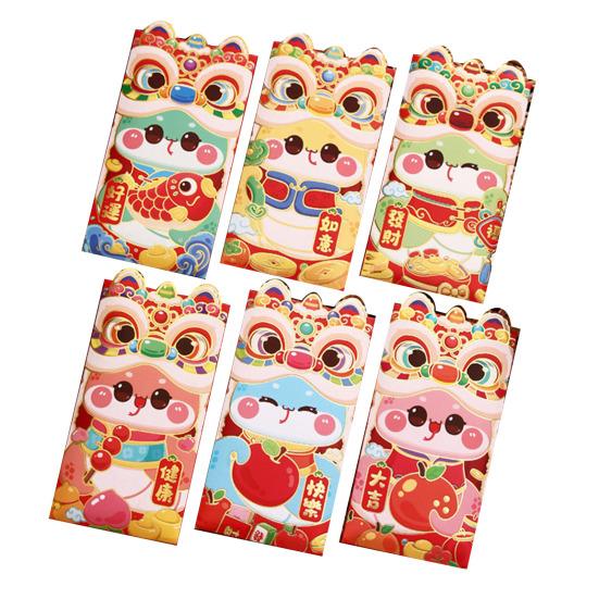 6Pcs Red Envelopes 2025 Chinese Lunar New Year Red Pocket Year of The