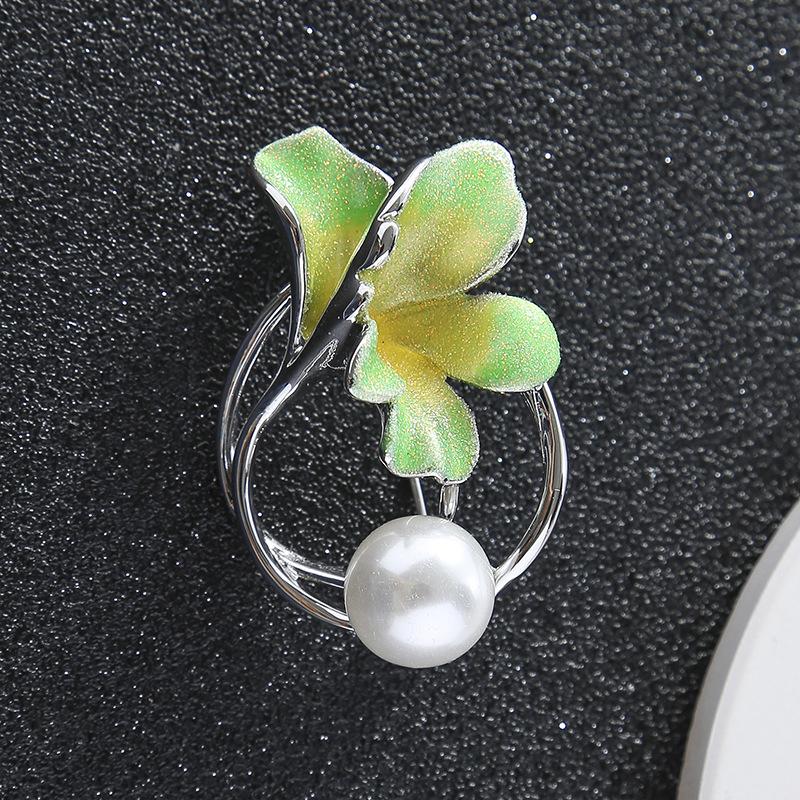 

Брошь «Капля масла» для женщин, нежное украшение для корсажа, инкрустированная жемчугом брошь-булавка для шелкового шарфа