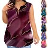 Fashion Plus Size Women's Casual Sleeveless Round Neck Gradient Printed T-shirt With Pockets
