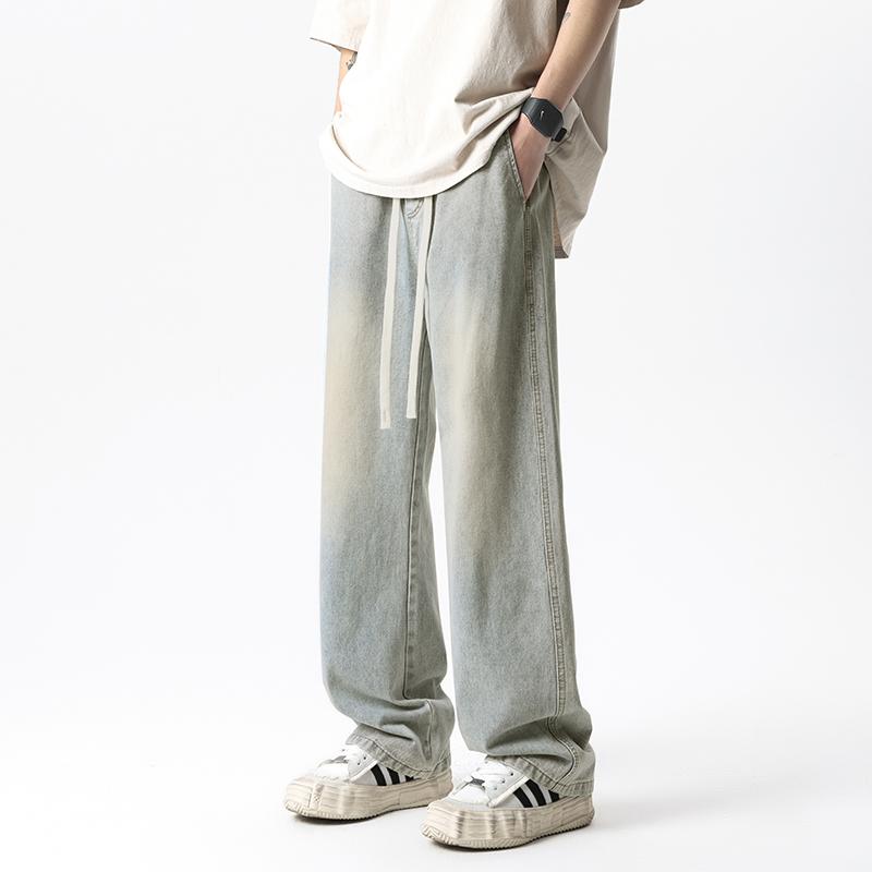 Men Black Jeans New Spring And Autumn Men Pants Wide-Leg Pants Men Casual Straight-Leg Trousers