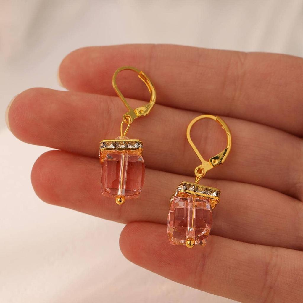 New Woman Fashion Jewelry High Quality Blue Pink White Purple Crystal Zircon  Earrings