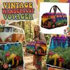 Bolsa de Lona Acolchada con Estampado de Autobús y Naturaleza Gran Capacidad para Viaje con Bordado Floral y de Diseño para Mujeres y Hombres