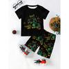 Boys Summer Graphic T-Shirt Set Breathable Printed Short Sleeve Tops Shorts  Outdoor Fashion Boys