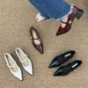 Chaussures Mary Jane noires à talon épais style français pour femmes, chaussures de printemps à bout pointu et ouverture basse, chaussures à talon haut pour le quotidien