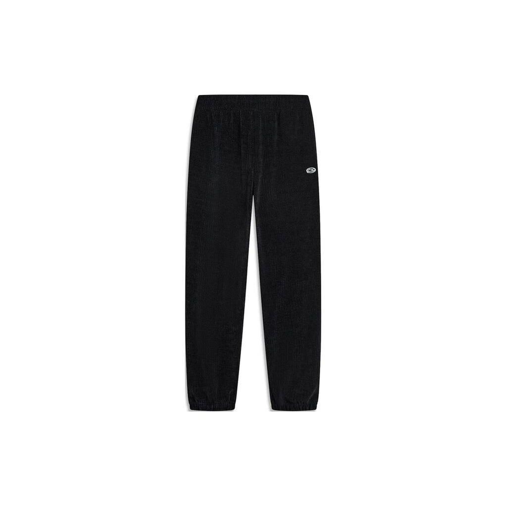 Li-Ning Solid Color Cuffed Loose Fit Casual Knit Sports Pants Women Bottoms Black AKLU034-5