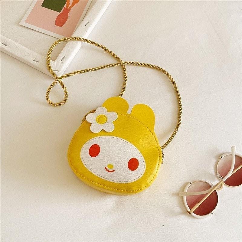 Adorable Cartoon Bunny Flower Girl Shoulder Bag Fashionable Kids Purse жёлтый