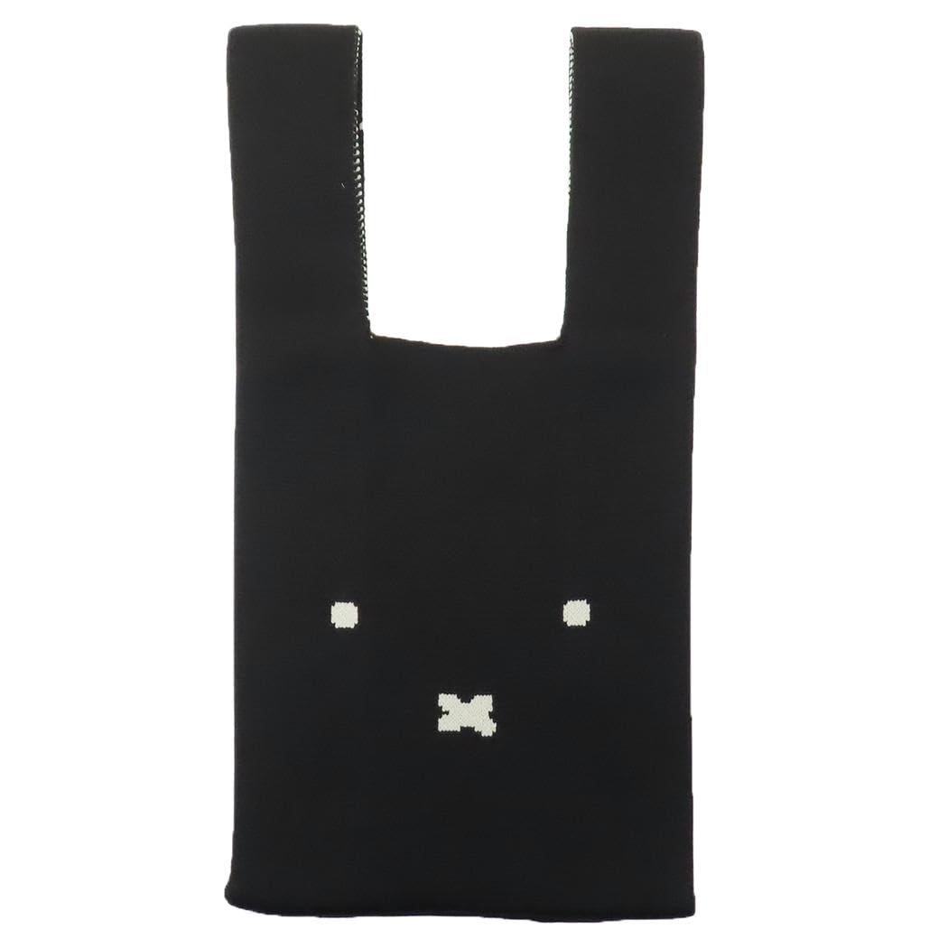 Вязаная сумка-тоут Marimo Craft Miffy, Лицо, Черный, Ш200 x В400 x Г100 мм, DBM-2641