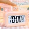 Alarm Clock with Backlight Power Saving Timing Function One Click Snooze Pink Strawberry Design Desktop Electric Digital Clock for Learning