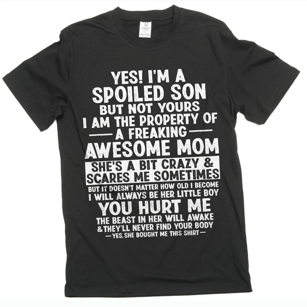 

Мужская забавная футболка «Испорченный сынок» подарок от мамы Футболка на день рождения сына 3XL
