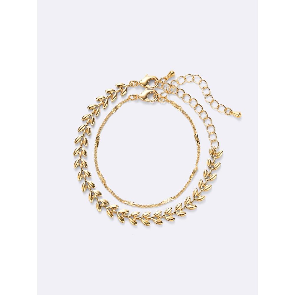 GU by Uniqlo Leaf Chain Bracelet 2p