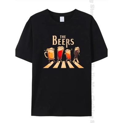 Koszulki męskie z nadrukiem piwa Oddychające Markowe Topy Street Fashion T-shirt Męskie Casualowe Letnie Luźne Oversizeowe