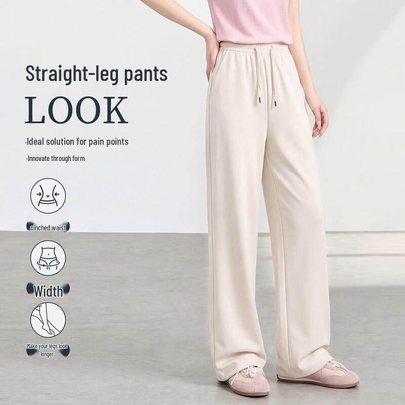 FivePlus Women s High-Waisted Casual Straight-Leg Pants L бежевый