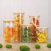 Glass Storage Jar with Bamboo Wood Lid - Sealed Transparent Jar for Tea and Kitchen Organization