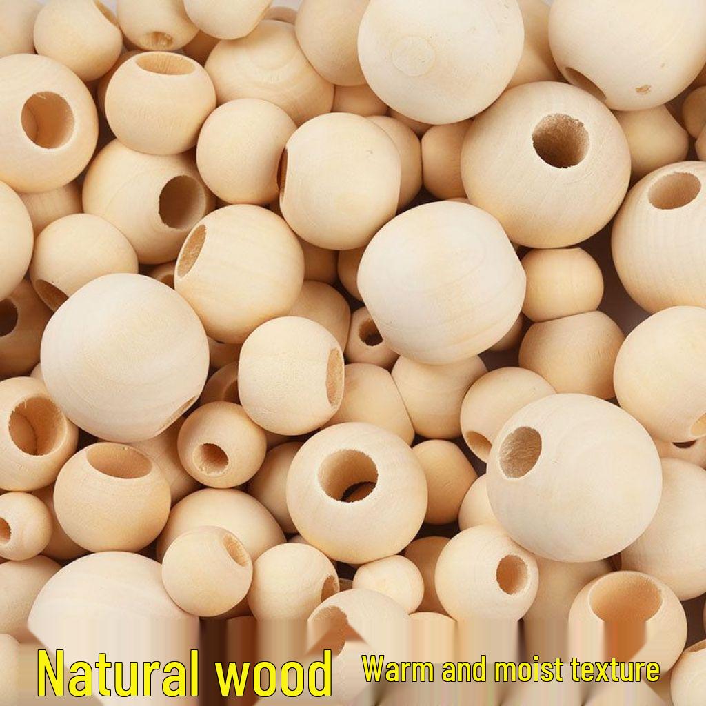 Natural Wood Beads with Large Holes, 10-30MM, DIY Jewelry & Tassel Accessories