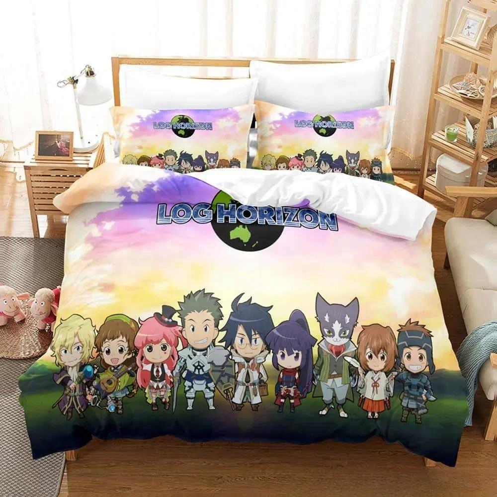 

3D Cartoon Log Horizon Bedding Set Single Twin Full Queen King Size Bed Set Adult Kid Bedroom Duvet cover Sets For Home Textiles 70x133cm 2pcs