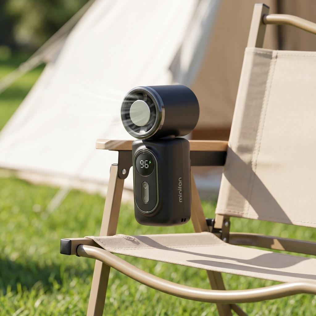 Portable Clip On Fan with 180 Degree Rotatable Head Personal Mini Air Conditioner USB Rechargeable Cooling Device for Outdoor and Umbrella Use