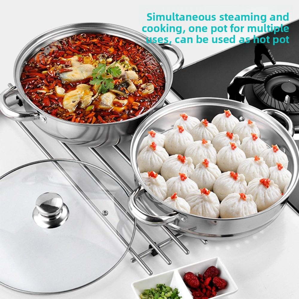 Stainless Steel Stainless Steel Steamer Fish/Soup/Hot Pot Double Boilers Steaming Cookware  Stews