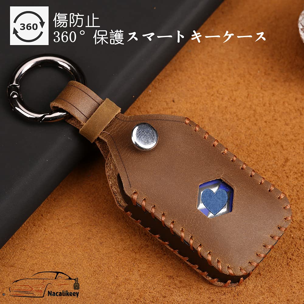 Suzuki New Spacia Key Cover Case Crossover New Jimny JB64W JB77W Wagon R New Hustler Genuine Leather Key Case, Tan