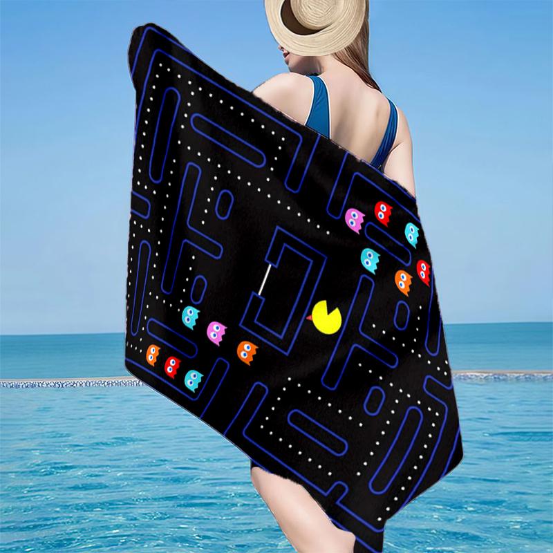 Pac game Adventure Beach Towel, Super Soft Microfiber, Gift for Her/Him, Birthday, for Pool, Beach, Travel, Home Decor Fan gifts