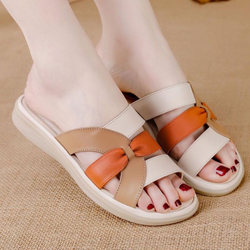 Fashion Woman Slippers Low Heel Sandals Slip-resistant Shoes For Women 2024 Trend H Sandal Clappers Novelties Sale Summer On Slides