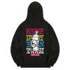 Khb0045 Graffiti Fleece-Lined Hoodie - Black