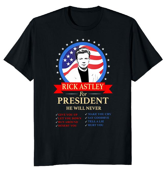 NEW LIMITED Rick Astley President Novelty Heavy Cotton Tee XXXL