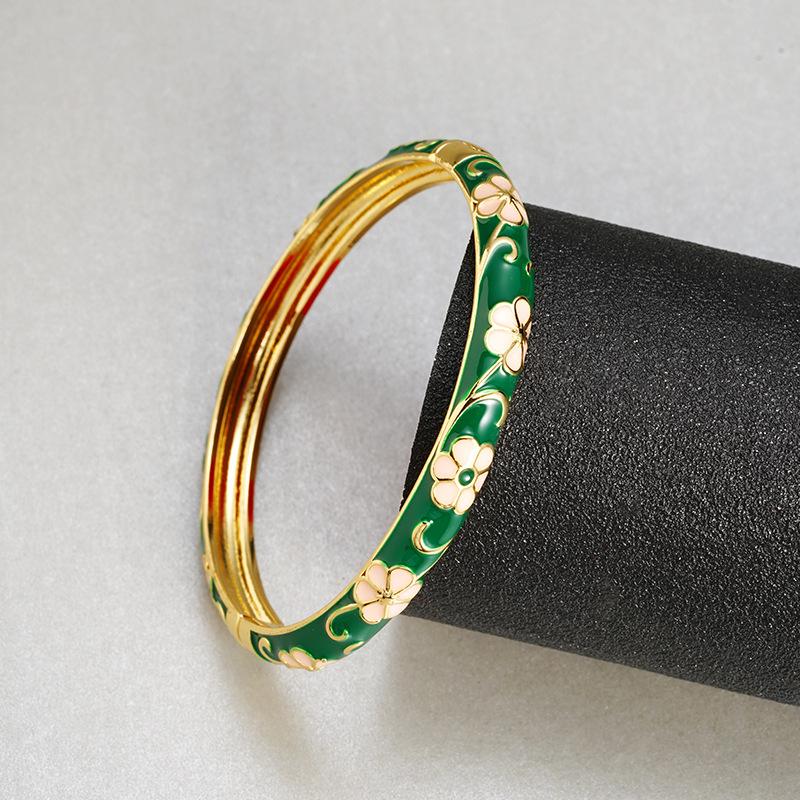 Light Luxury Oil Drop Flower Bracelet Women s All-match High-end Jewelry Bracelet 17CM