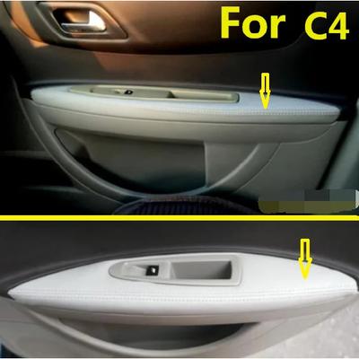 For Citroen C4 (2006-2016) /  For Citroen C4 Coupe Microfiber Leather Car Door Armrest Panel Protective Cover Car Interior