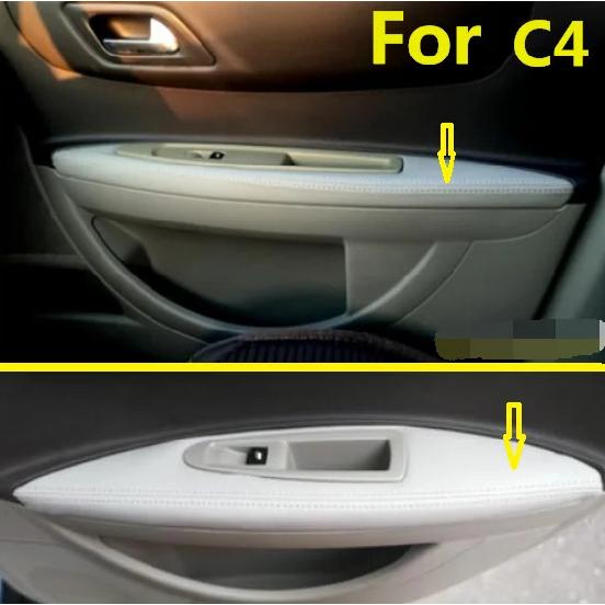For Citroen C4 (2006-2016) /  For Citroen c4 coupe Microfiber Leather Car Door Armrest Panel Protective Cover car interior