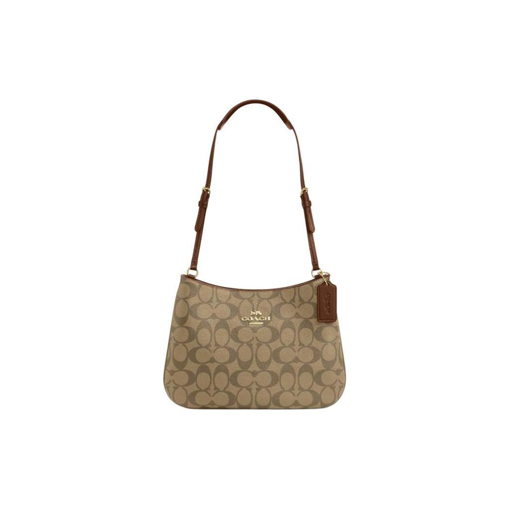 Coach Penelope 27 Klasyczna Torba Tote na Ramię ze Skóry z Monogramem Duże Damskie Torby Khaki Brąz Siodłowy CO953-IME74
