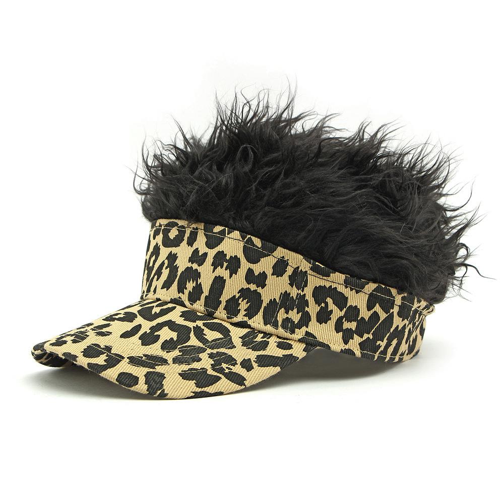 Men's Leopard Print Wig Cap Women's Baseball Cap
