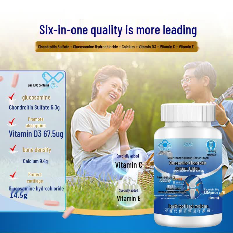 Bone Density Support Tablets with Vit D, Calcium & Glucosamine