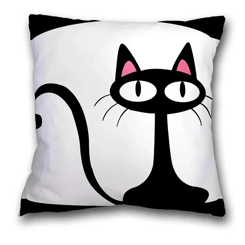 Anime Cat and Dog Pillow Pillowcase Home Sofa Car Waist Cushion Cover Nordic Cartoon Animal Whale Zebra