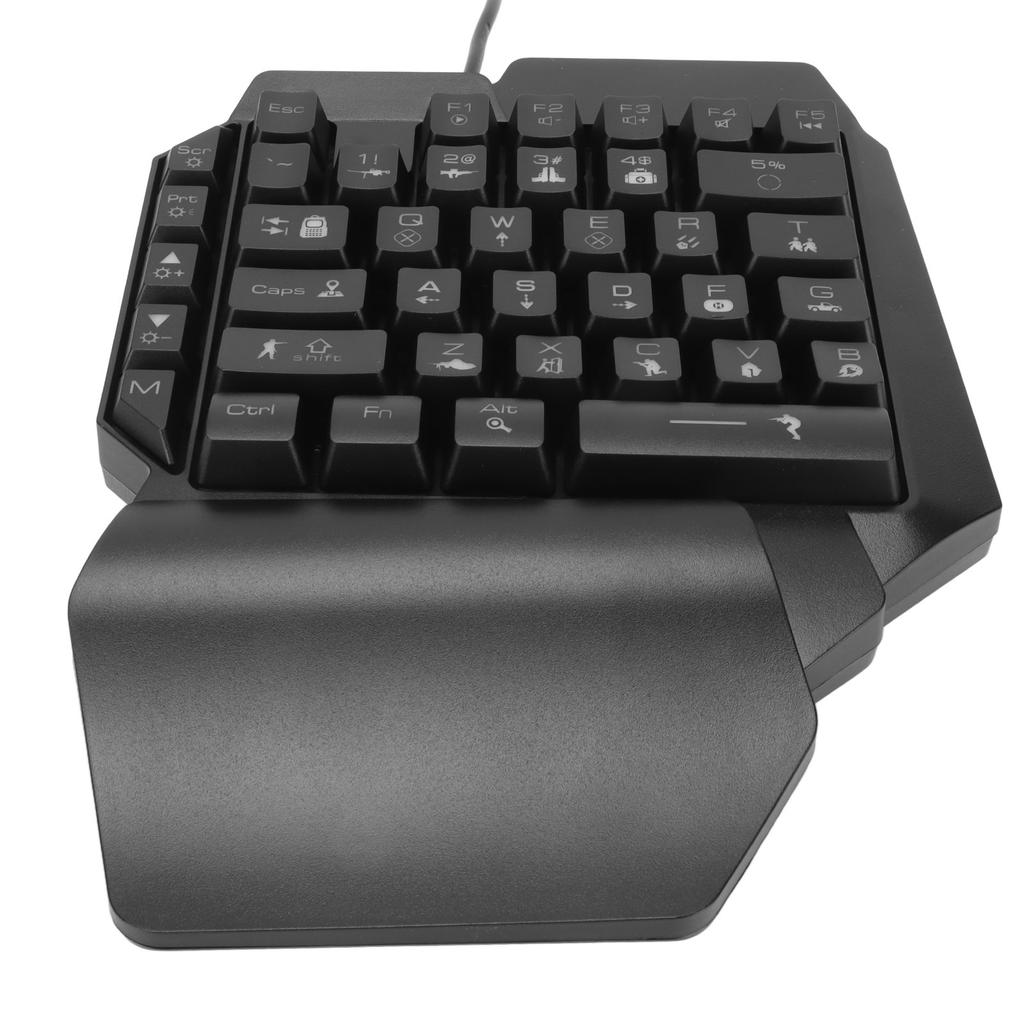 One Handed Gaming Keyboard USB Ergonomic Design RGB Backlit Plug and Play Half Keyboard for Computer Gaming