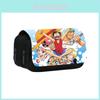 One Piece Anime Pattern Double Layer Flip Cover Stationery Storage Pencil Bag For Students And Office Use