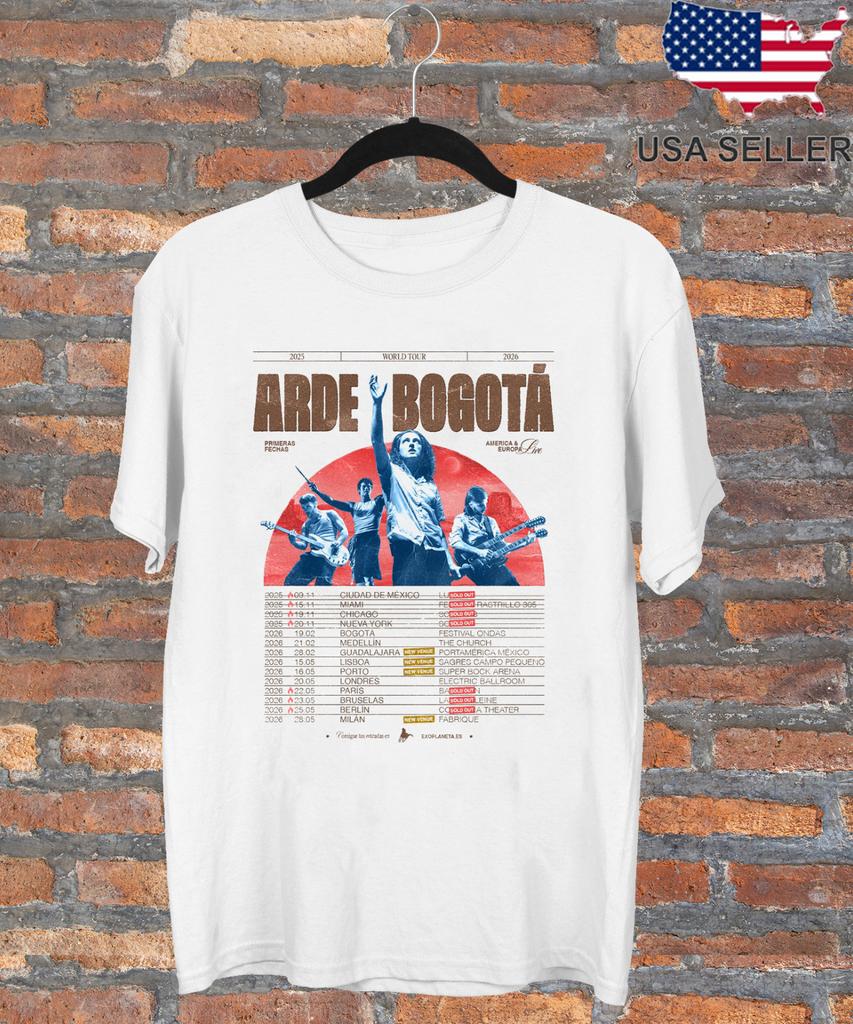 Arde Bogotá America And Europe Tour 2026 T Shirt Size S-5XL