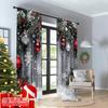 2D flat printing 2pcs Christmas Window Curtains With snowflakes_ red balls and green plants Polyester Without Electricity
