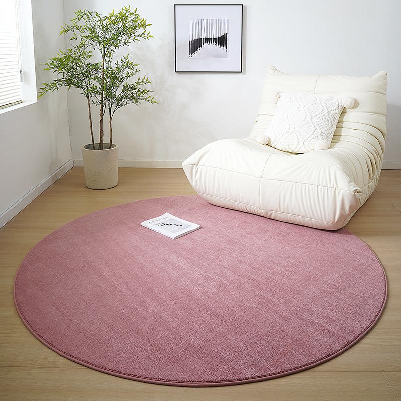 Minimalist Style Living Room Decoration Round Carpet Thick Plush Cloakroom Mat Solid Color Rugs for Bedroom Home Fluffy Soft Rug