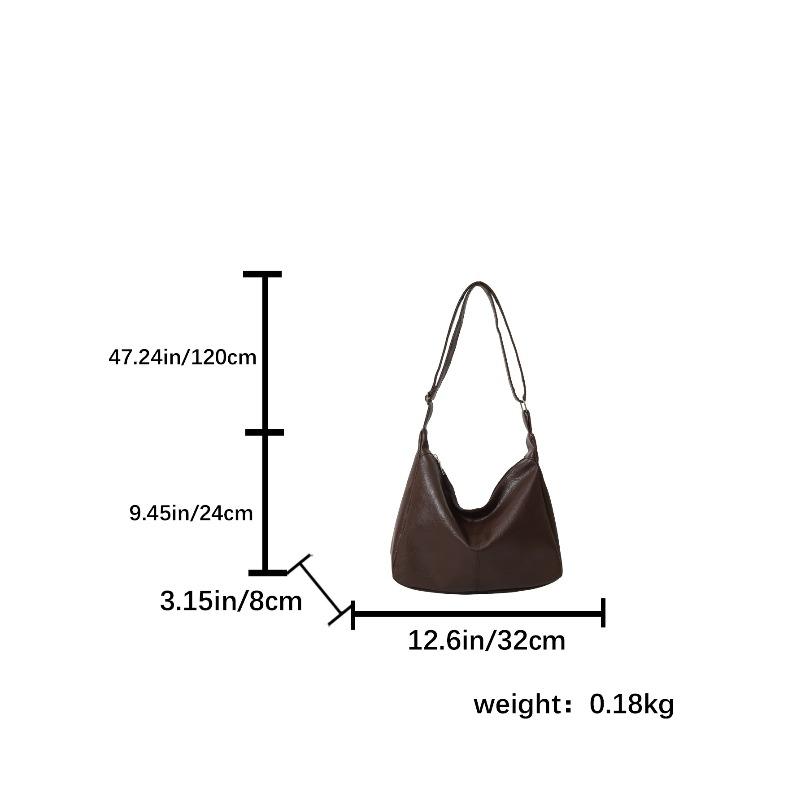 Retro PU Leather Crossbody Bag, Women's Fashiable Commuting Casual Tote Bag, Large Capacity Versatile Handbag Shoulder Bag
