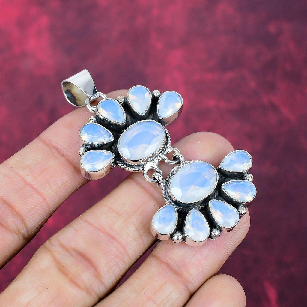 Milky Opal Handmade Latest Design Jewelry Pendant, 925 Solid Sterling Silver Gemstone Pendant, Gift For Mother