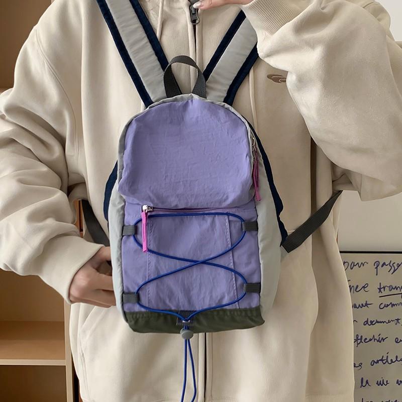Outdoor Contrasting Color Backpack Trendy Light Travel Bag Mountaineering High-quality Junior High School Students Small Backpack